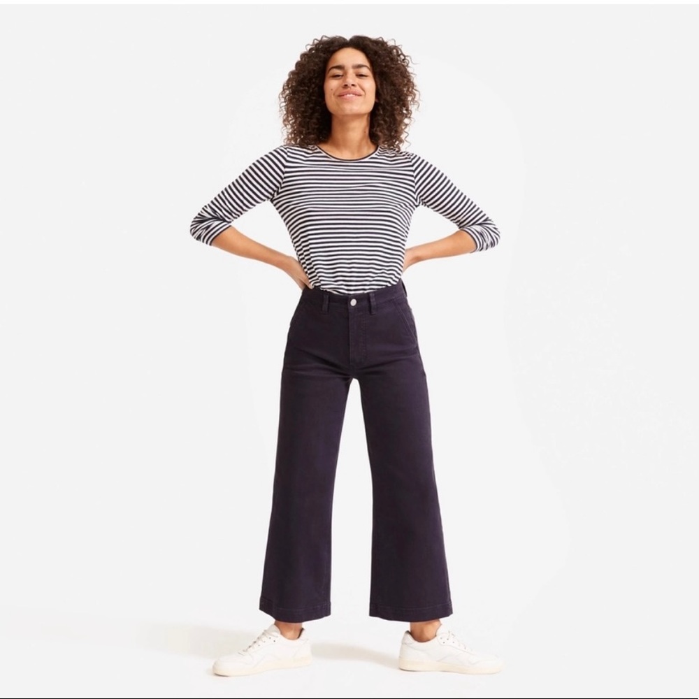 Bundle of 2 Everlane wide leg crop pants in black and navy
